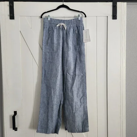 NWT Athleta Cabo Linen Wide Leg Pant 6 - Picture 2 of 7